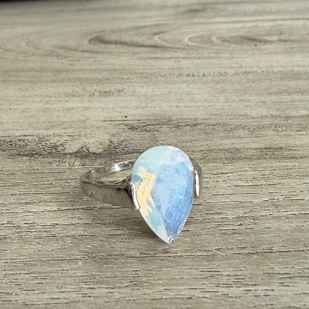 Opalite Teardrop Solid Sterling Silver Stamped 92… - image 2